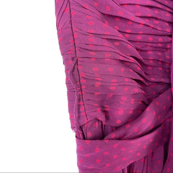 Jill Stuart Strapless Polkadot Purple and Pink Silk Party Dress Size 0 - Picture 7 of 10